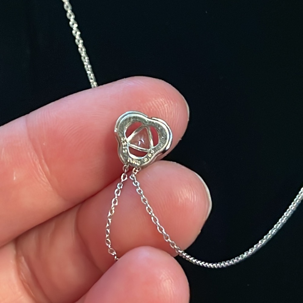 Hallmark Pt850 necklace and Pt900 pendant Genuine Natural Diamond .213 & .04 - Picture 4 of 11
